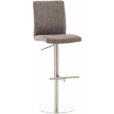 CLP Tabouret de bar Cadiz en Tissu , Acier inoxydable/Gris