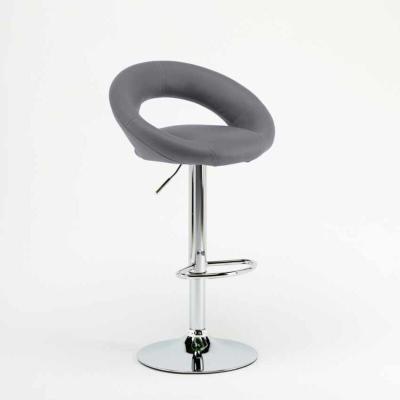 Tabouret de bar cuisine industriel pivotant r&eacute;glable en hauteur repose-pieds Chicago Couleur: Gris