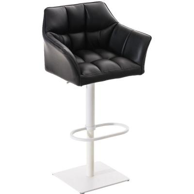 CLP Tabouret de bar Damaso en similicuir , Noir /Blanc