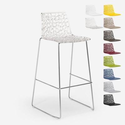 Tabouret de bar de cuisine Grand Soleil 74 cm design Spider Slitta, Couleur: Transparent