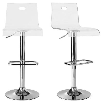 Tabouret de bar design en plexiglas transparent (lot de 2) saturne