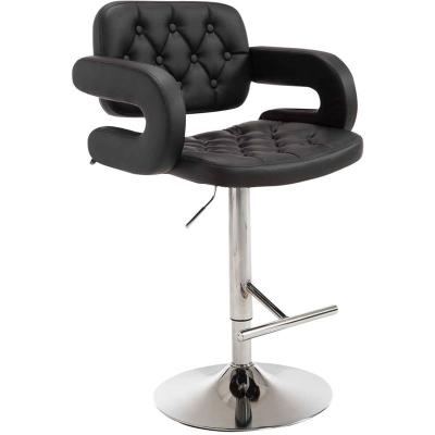 CLP - Tabouret de bar Dublin similicuir noir M&eacute;tal chrom&eacute;