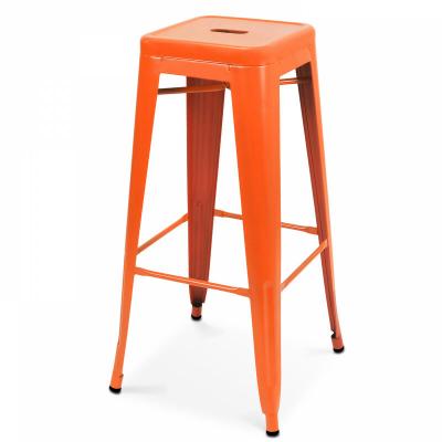 Tabouret de jardin haut - 43 x 43 x 76 cm - Acier - Oviala - Orange