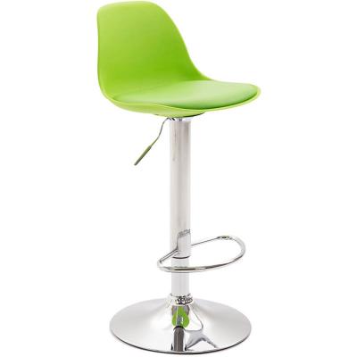 Tabouret de bar Kiel Similicuir et coque en plastique , Vert-Chrome