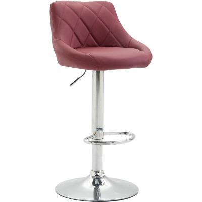 CLP Tabouret de bar Lazio en similicuir avec pied en m&eacute;tal , Bordeaux