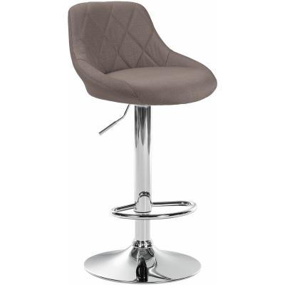 Tabouret de bar Lazio en Tissu taupe Chrome