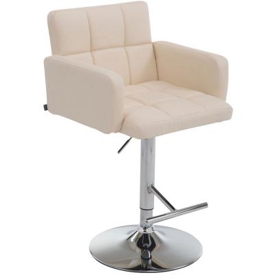 CLP - Tabouret de bar Los Angeles similicuir beige M&eacute;tal chrom&eacute;