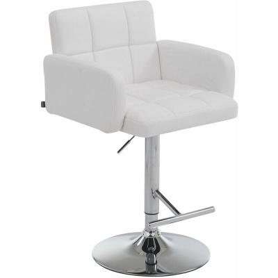 CLP - Tabouret de bar Los Angeles similicuir blanc M&eacute;tal chrom&eacute;