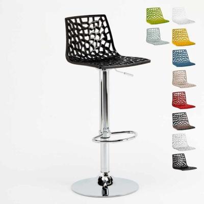 Tabouret Grand Soleil SPIDER pour bar caf&eacute; cuisine haut fixe, Couleur: Noir