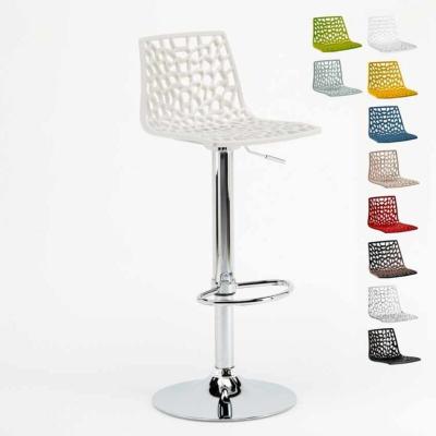 Tabouret Grand Soleil SPIDER pour bar caf&eacute; cuisine haut fixe, Couleur: Blanc