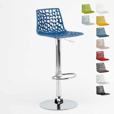 Tabouret Grand Soleil SPIDER pour bar caf&eacute; cuisine haut fixe, Couleur: Bleu