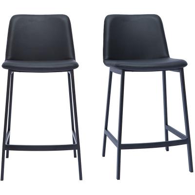 Tabourets de bar design noirs H66 cm (lot de 2) ARSENE L46xP56.5xH93