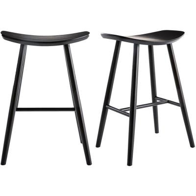 Tabourets de bar noirs H65 cm (lot de 2) DEMORY L47.5xP35xH68.5