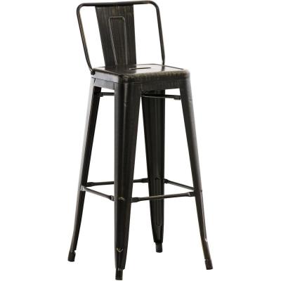 CLP - Tabouret de bar en m&eacute;tal mason antique/noir-dor&eacute;