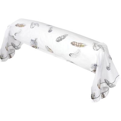 LINNEA Taie de traversin Percale pur coton plumes 200x43 cm - Blanc