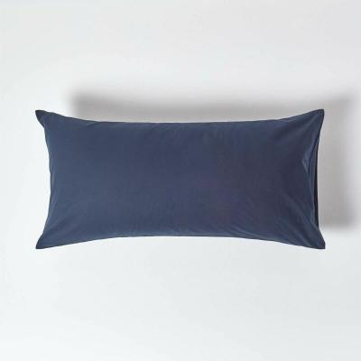 HOMESCAPES Taie d'Oreiller coton &eacute;gyptien Bleu Marine - 200 fils - 50x90cm