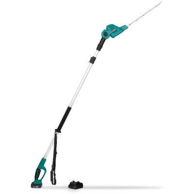 VONROC Taille-haie t&eacute;lescopique 20V - Lame inclinable - Perche extensible (200-260 cm) - 