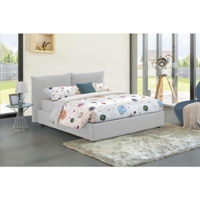 TALAMO ITALIA Lit coffre 160x200 cm en tissu blanc