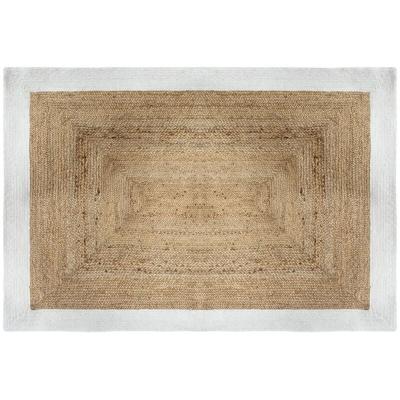 ATMOSPHERA Tapis en jute - Bord blanc - 120 x 170 cm - Livraison gratuite - Blanc