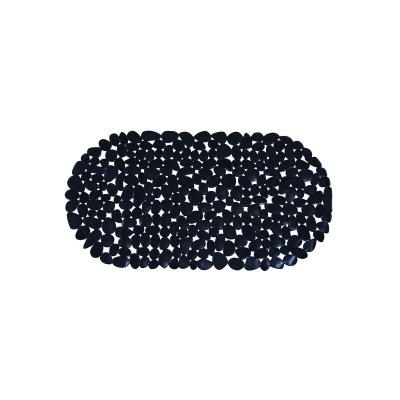 MSV  - Tapis Fond de baignoire pvc galets 35x68cm Noir - Noir