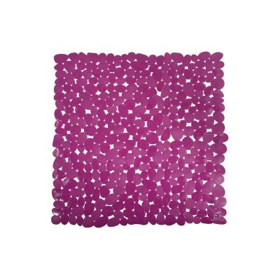 MSV  - Tapis Fond de douche pvc galets 53x53cm Violet - Violet
