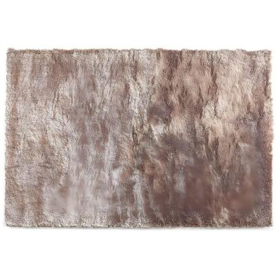 VENTE UNIQUE Tapis shaggy &agrave; poils longs ultra doux DOLCE taupe reflet beige - 140 x 200 cm