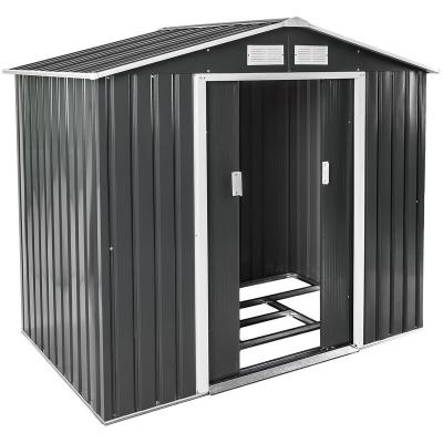 TECTAKE  Abri de jardin m&eacute;tal 2,7 m&sup2; toiture 2 pans - gris/blanc