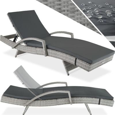 TECTAKE Bain de soleil OCEANE 5 positions cadre en aluminium - gris clair