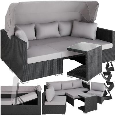 TECTAKE  canap&eacute; de jardin saint marin modulable - noir 403426