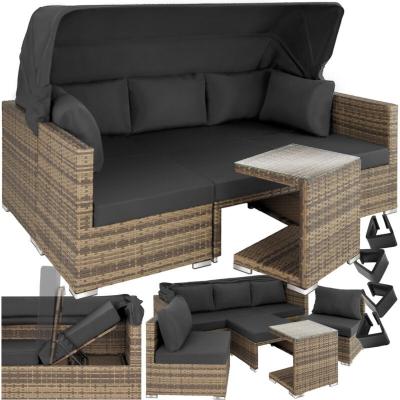 TECTAKE  canap&eacute; de jardin saint marin modulable - marron naturel 403713