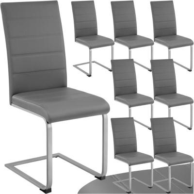 Tectake lot de 8 chaises bettina - gris 404129