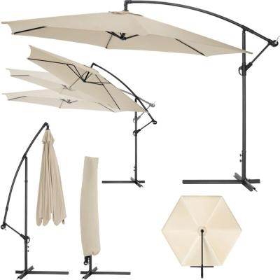 TECTAKE  parasol 350 cm avec housse de protection - beige 400622