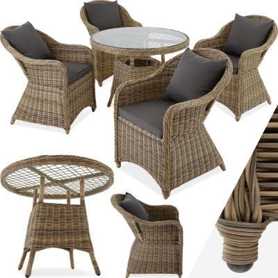 TECTAKE  salon de jardin zurich 4 places - marron naturel 401765