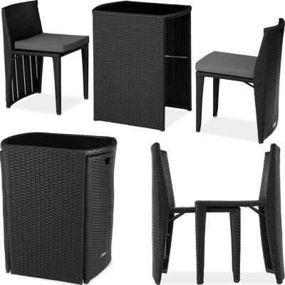 TECTAKE  salon de jardin hambourg 2 places en aluminium - noir 404208