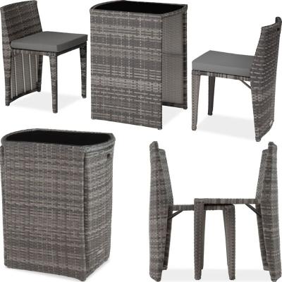 TECTAKE  salon de jardin hambourg 2 places en aluminium - gris 404210
