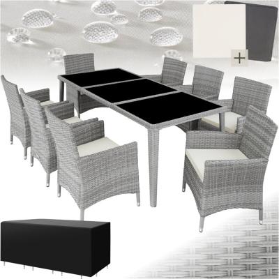 Salon de jardin MONACO 8 places avec 2 sets de housses