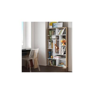 Temahome - Biblioth&egrave;que seoul blanc et ch&ecirc;ne naturel - ch&ecirc;ne naturel