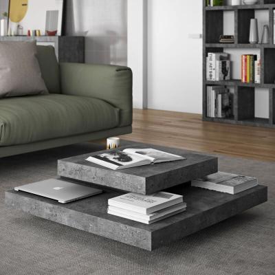 Temahome - Table basse slate 90X90 b&eacute;ton et noir - noir