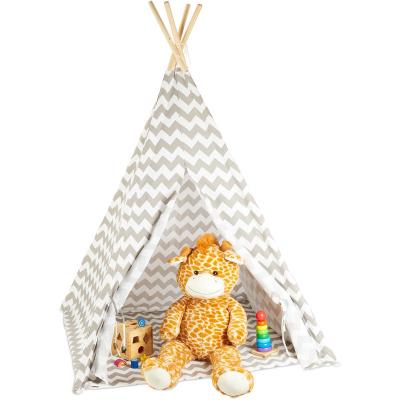 RELAXDAYS , blanc/gris jeu pour enfants, Tipi int&eacute;rieur ext&eacute;rieur tente Indien Wigwam, HxlxP:160 x 115 x 115 cm, 10028907