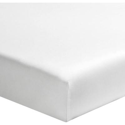 TERRE DE NUIT Drap housse blanc 100% satin de coton bonnet 30 cm 120x190 cm