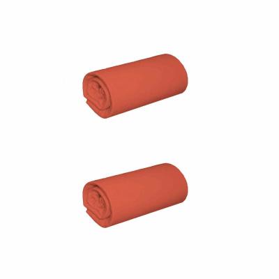 NON RENSEIGNE Lot de 2 draps housses jersey orange terracotta bonnet 30 cm 200x200