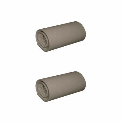 NON RENSEIGNE Pack 2 draps housses jersey taupe bonnet 30 cm 180x200