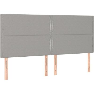 VIDAXL  t&ecirc;te de lit &agrave; led gris clair 200x5x118128 cm tissu