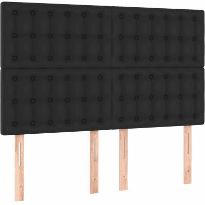 VIDAXL  t&ecirc;te de lit &agrave; led noir 144x5x118128 cm similicuir