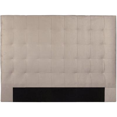 MILIBOO  - T&ecirc;te de lit en tissu velours taupe L180 cm halciona - Taupe