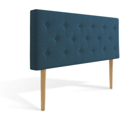 INTENSE DECO  T&ecirc;te de lit capitonn&eacute;e Th&eacute;a 140cm Tissu Bleu Canard
