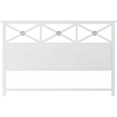 PEGANE Tete de lit en bois coloris blanc - Longueur 180 x profondeur 6 x hauteur 120 cm --