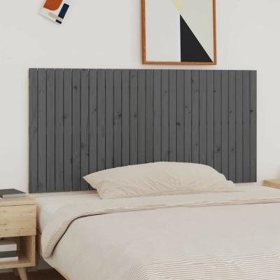 VIDAXL  t&ecirc;te de lit murale gris 185x3x90 cm bois massif de pin