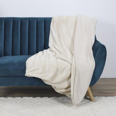 Home Deco Factory Plaid Flanelle Beige Sherpa, 140 x 200 cm