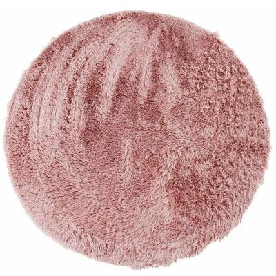 THEDECOFACTORY Tapis &agrave; Poils Longs Extra-Doux, 120cm x 120cm, Rose